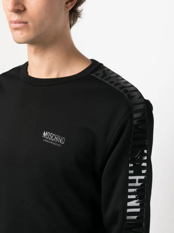 Moschino logo shoulder crew 2024 neck sweatshirt