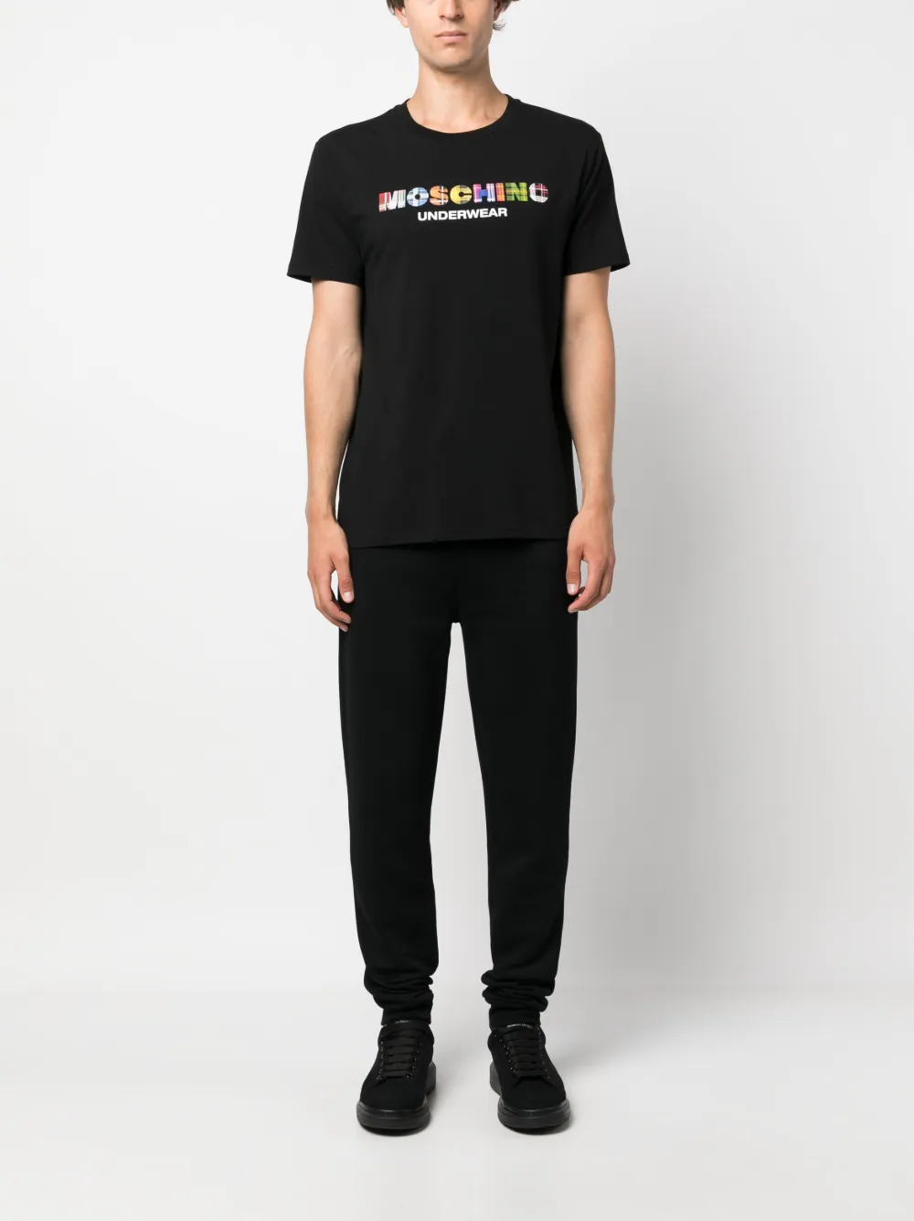 Moschino T-shirt met logoprint - Zwart