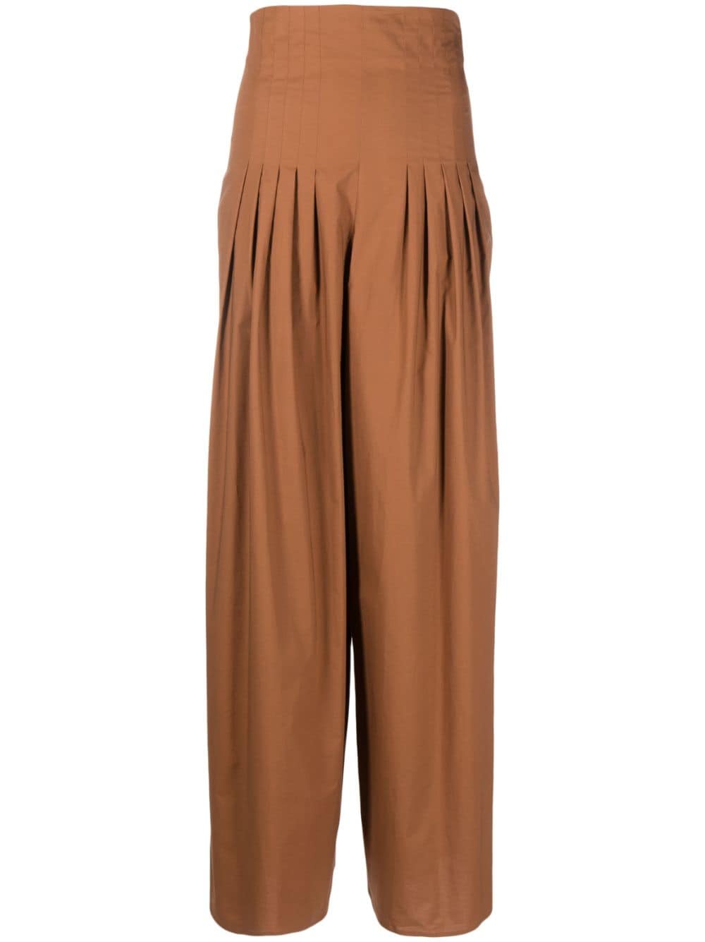 Federica Tosi High-waisted Palazzo Trousers In Brown