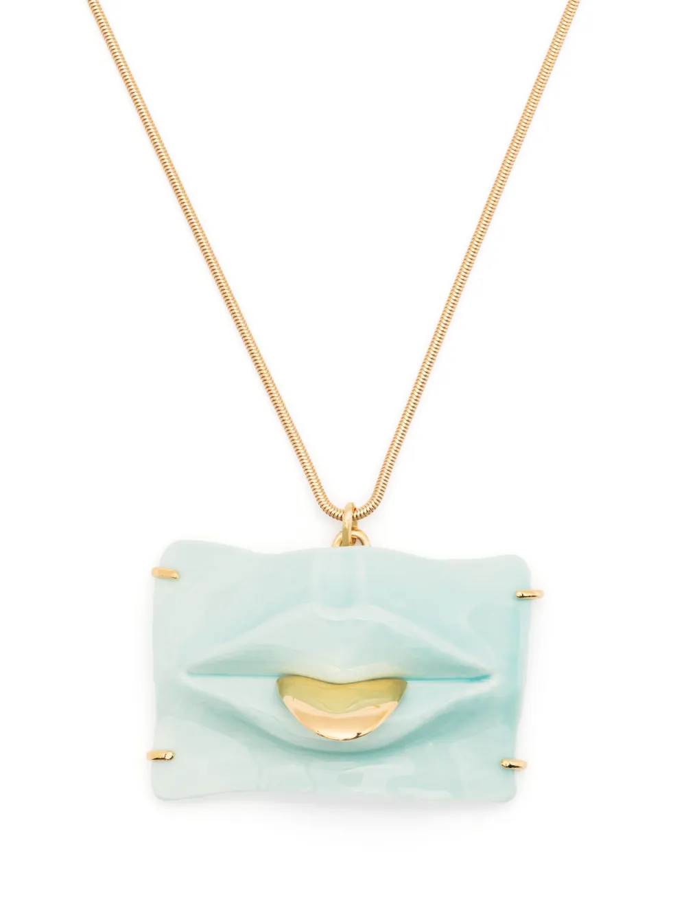 Andres Gallardo mouth porcelain necklace