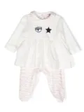 Chiara Ferragni Kids zebra-print cotton pajama set - White