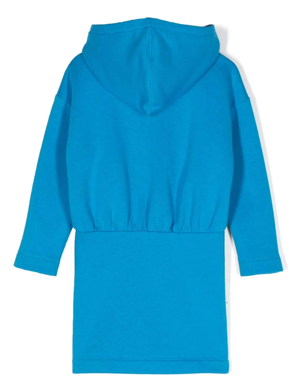 Shop Chiara Ferragni Eyelike Logo-embroidered Hooded Dress In Blue