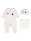 Chiara Ferragni Kids zebra-print cotton babygrow set - Pink