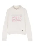 Chiara Ferragni Kids slogan-print roll-neck jumper - Neutrals