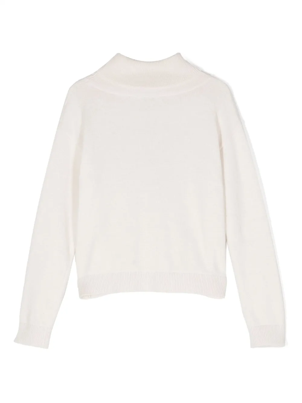 Shop Chiara Ferragni Slogan-print Roll-neck Jumper In Neutrals