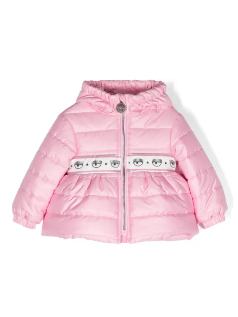 Chiara Ferragni Kids Eyelike-motif padded hooded jacket