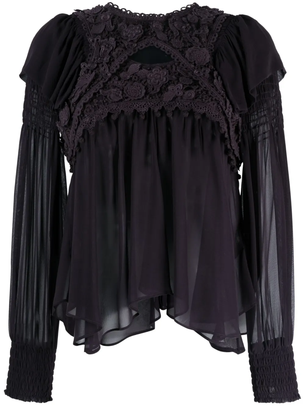 ISABEL MARANT Blusa Rokia con dettaglio in pizzo | nero | Image 1