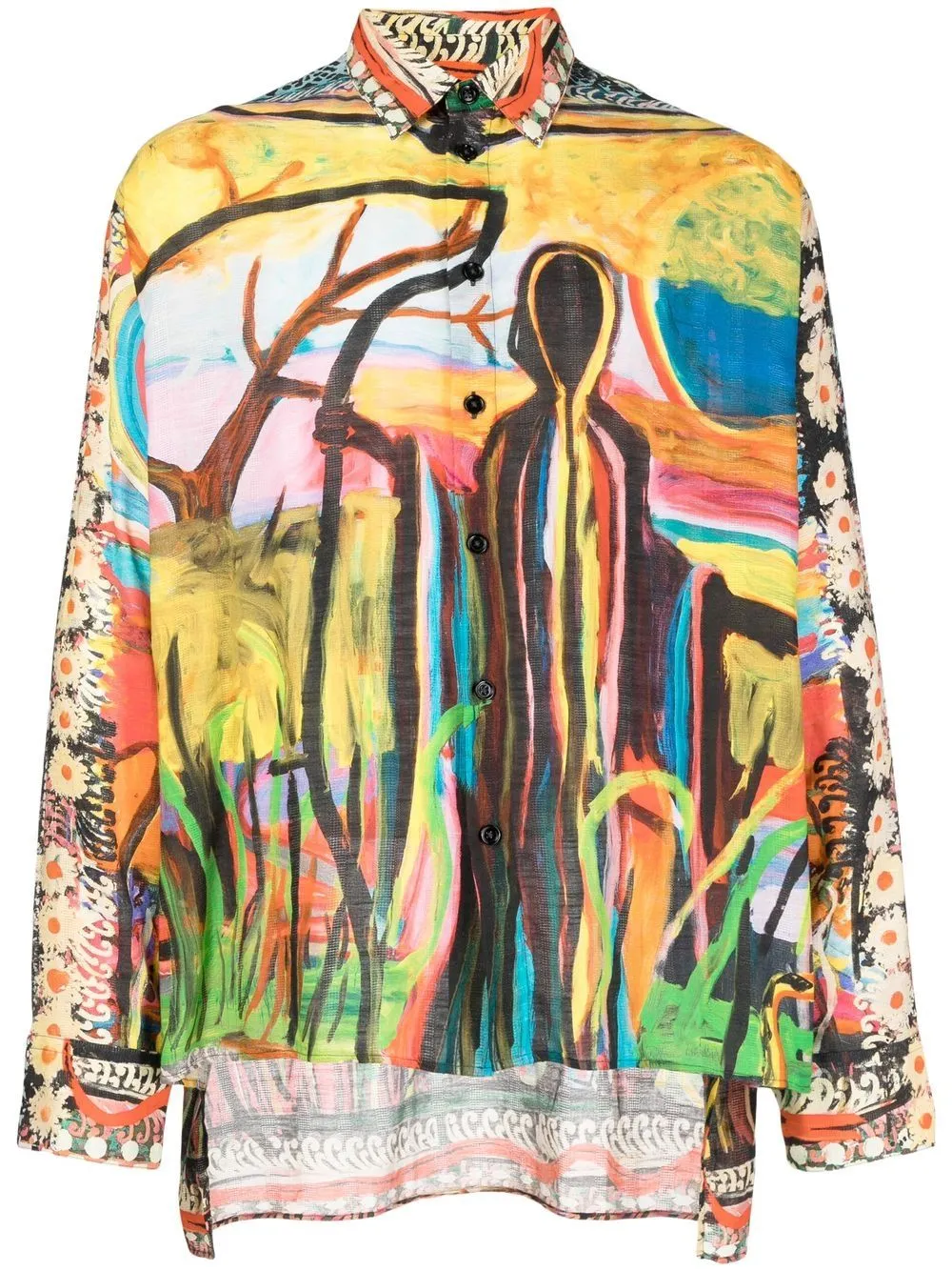 Givenchy graphic-print button-up shirt Oranje