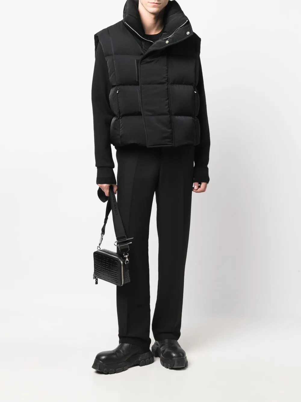  Givenchy Funnel-neck Padded Gilet - Black 