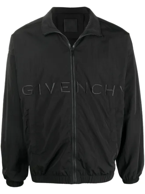 Givenchy embroidered-logo zip-fastening jacket
