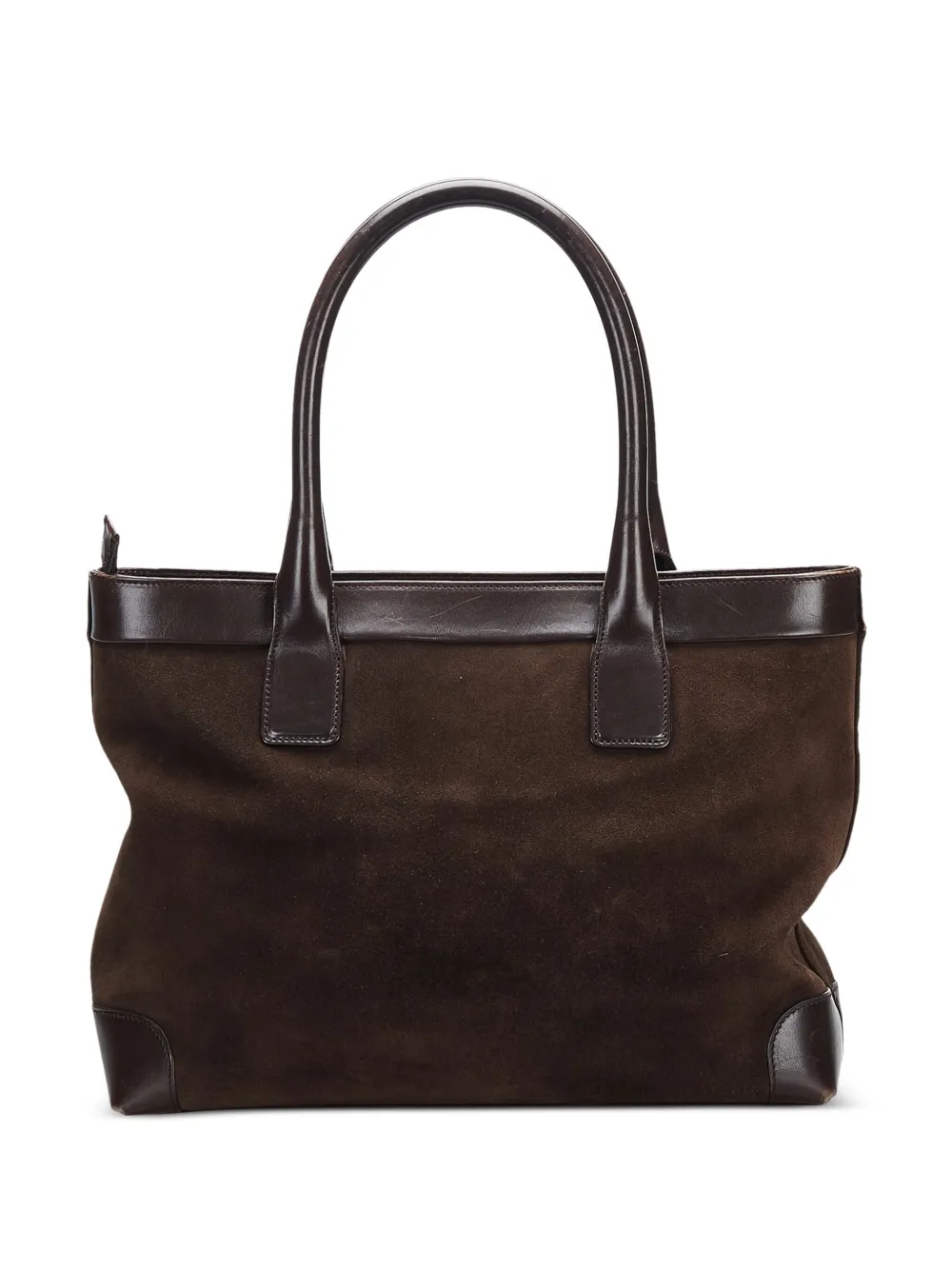 Gucci Pre-Owned Web-stripe suede tote bag - Bruin