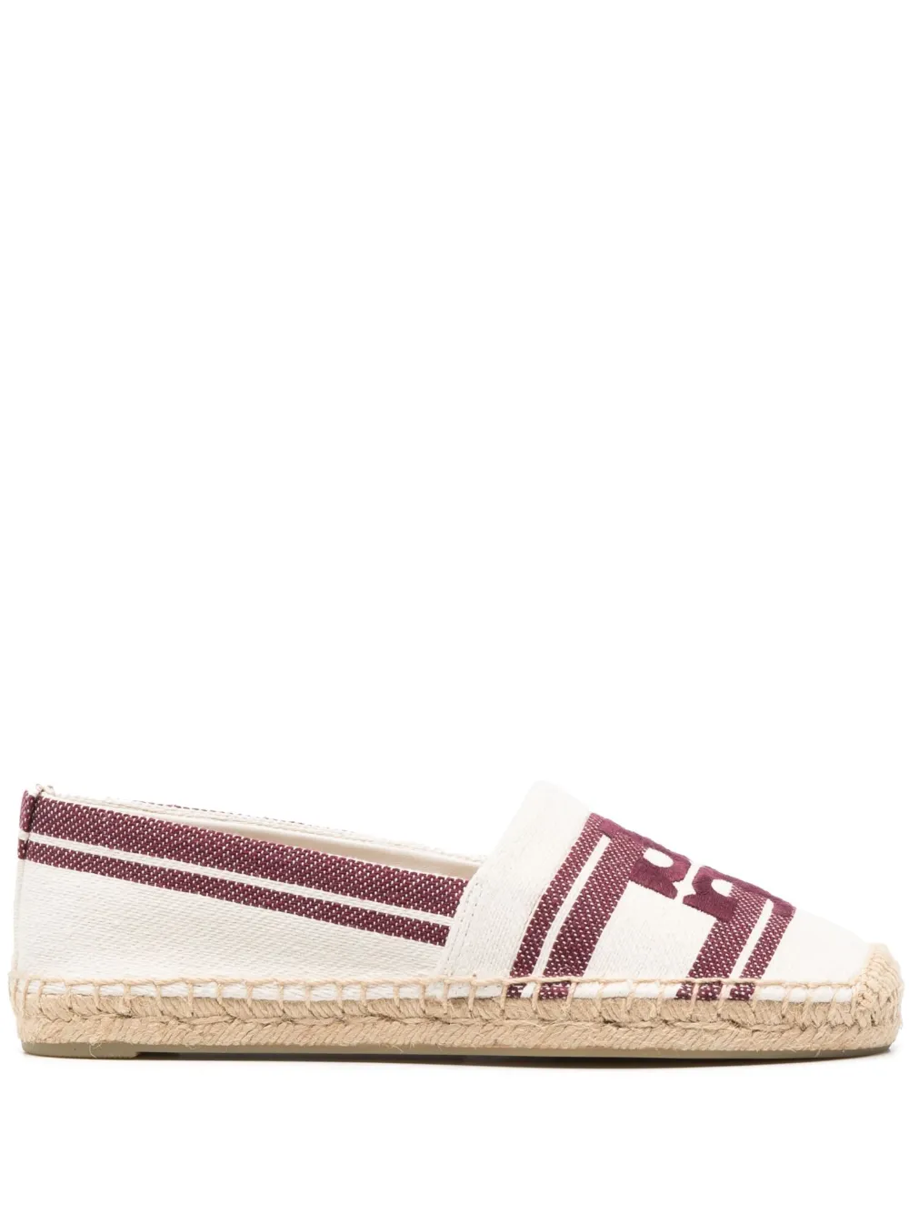 TORY BURCH LOGO-EMBROIDERED FLAT ESPADRILLES