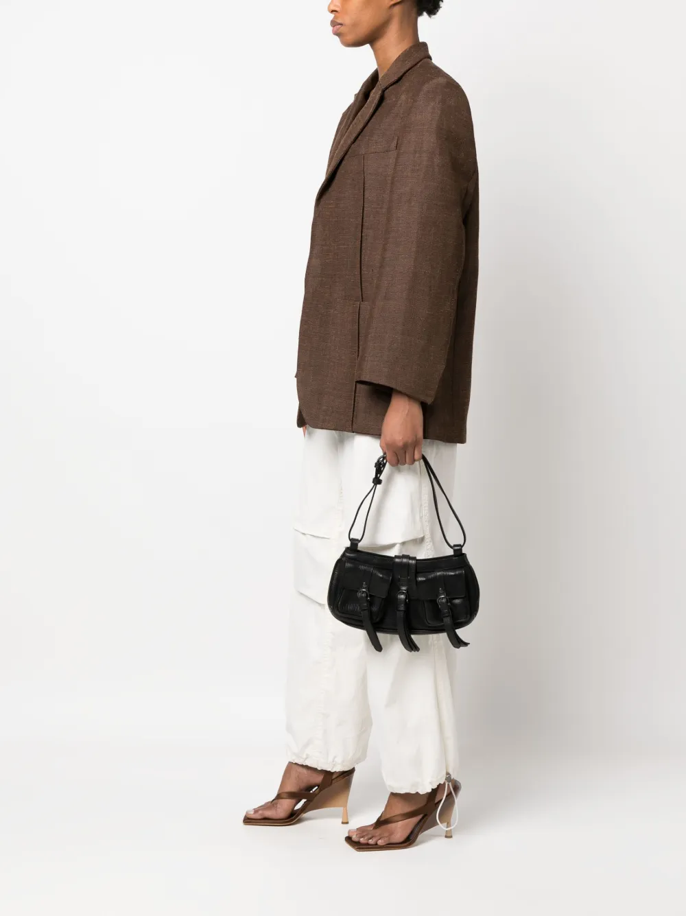 Burberry Pre-Owned Cinda leren schoudertas - Zwart