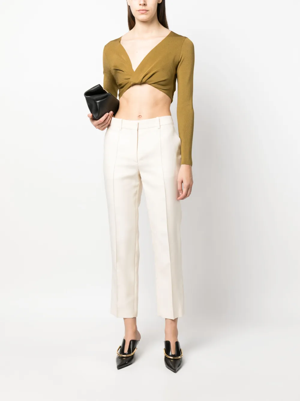 Lanvin cropped low-rise trousers - Beige