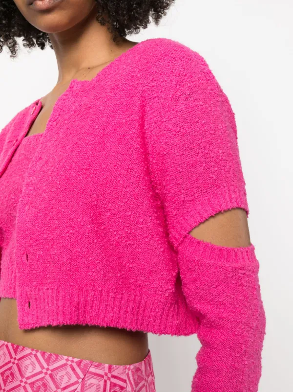 Hot pink cropped cardigan top