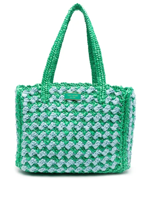 Kate Spade - Striped Crochet Raffia tote bag