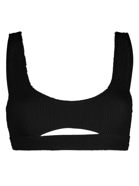 Bond-eye top de bikini arrugado con aberturas