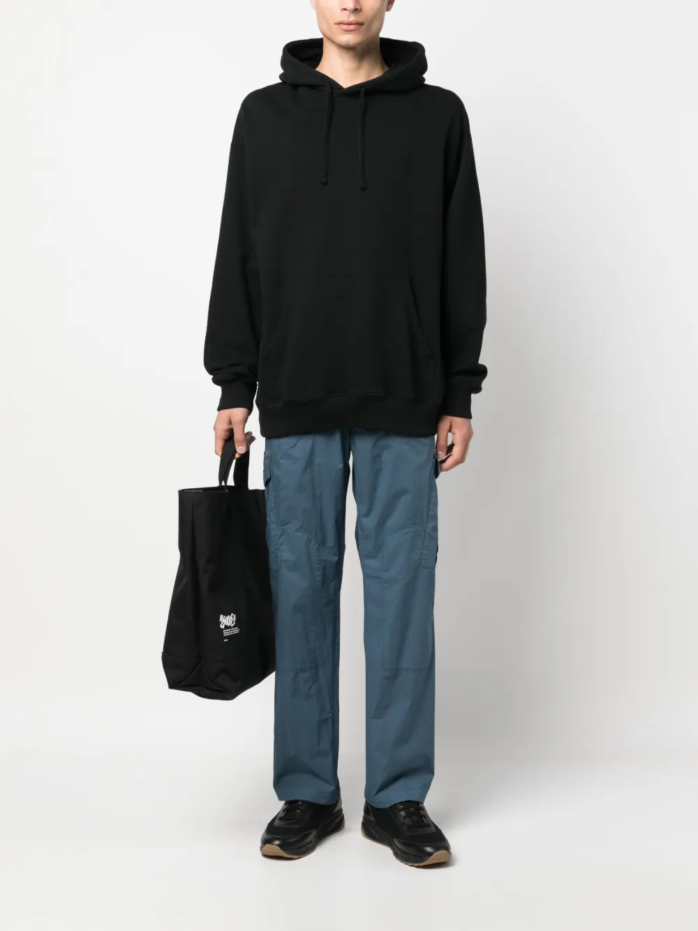 Stone Island Compass-logo cotton cargo trousers - Blauw