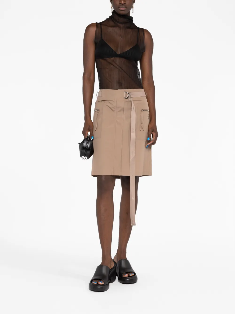 FENDI Katoenen mini-rok - Bruin