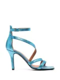 Via Roma 15 100mm open-toe leather sandals - Blue