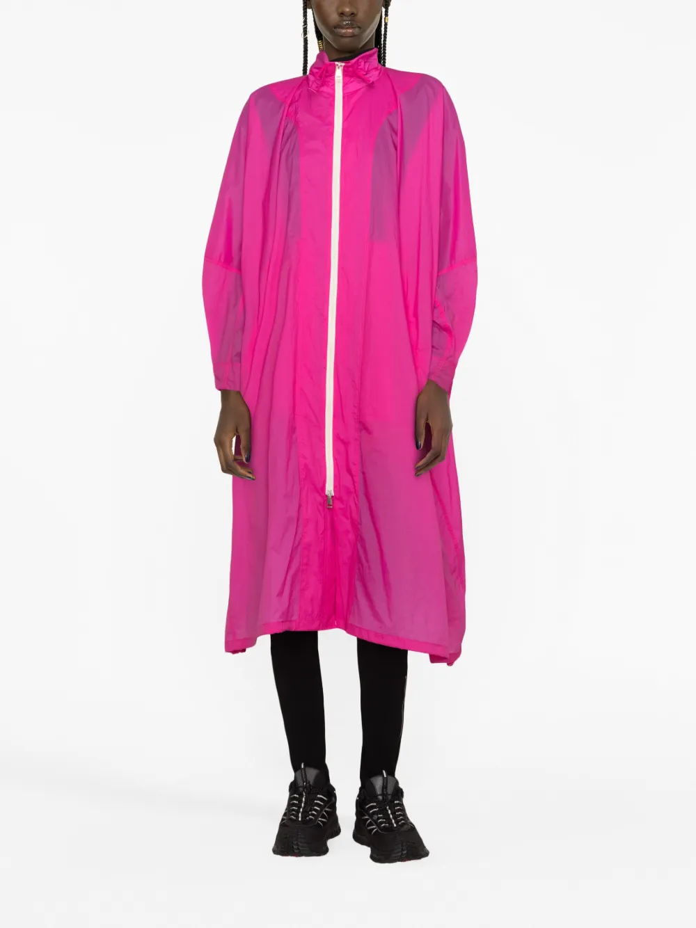 Moncler high-neck rain coat - Roze