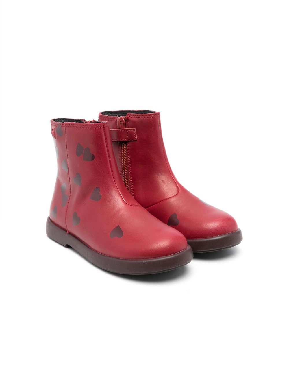 Camper Kids' Duet Twins Heart-print Boots In Red