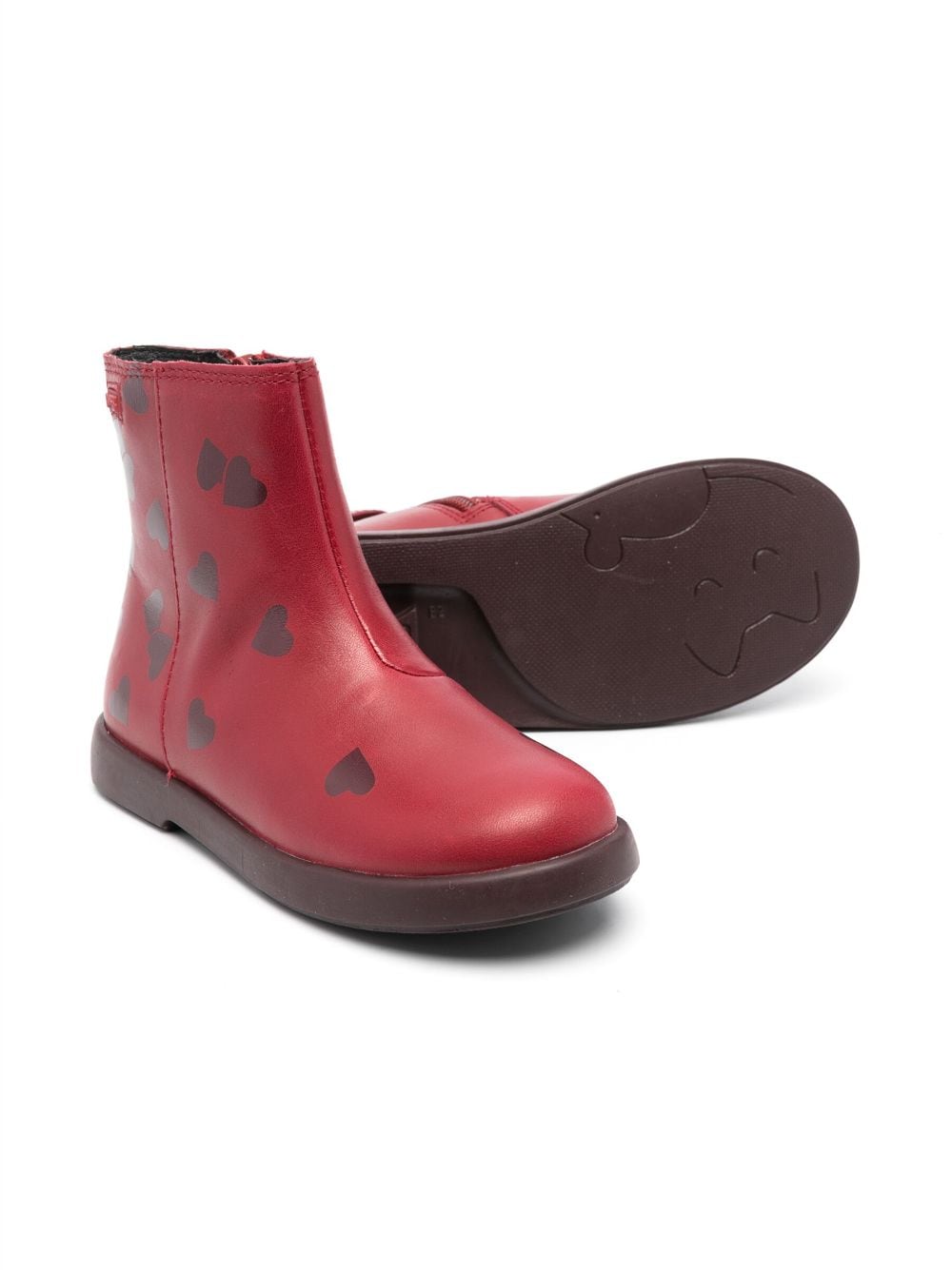 Shop Camper Duet Twins Heart-print Boots In Red