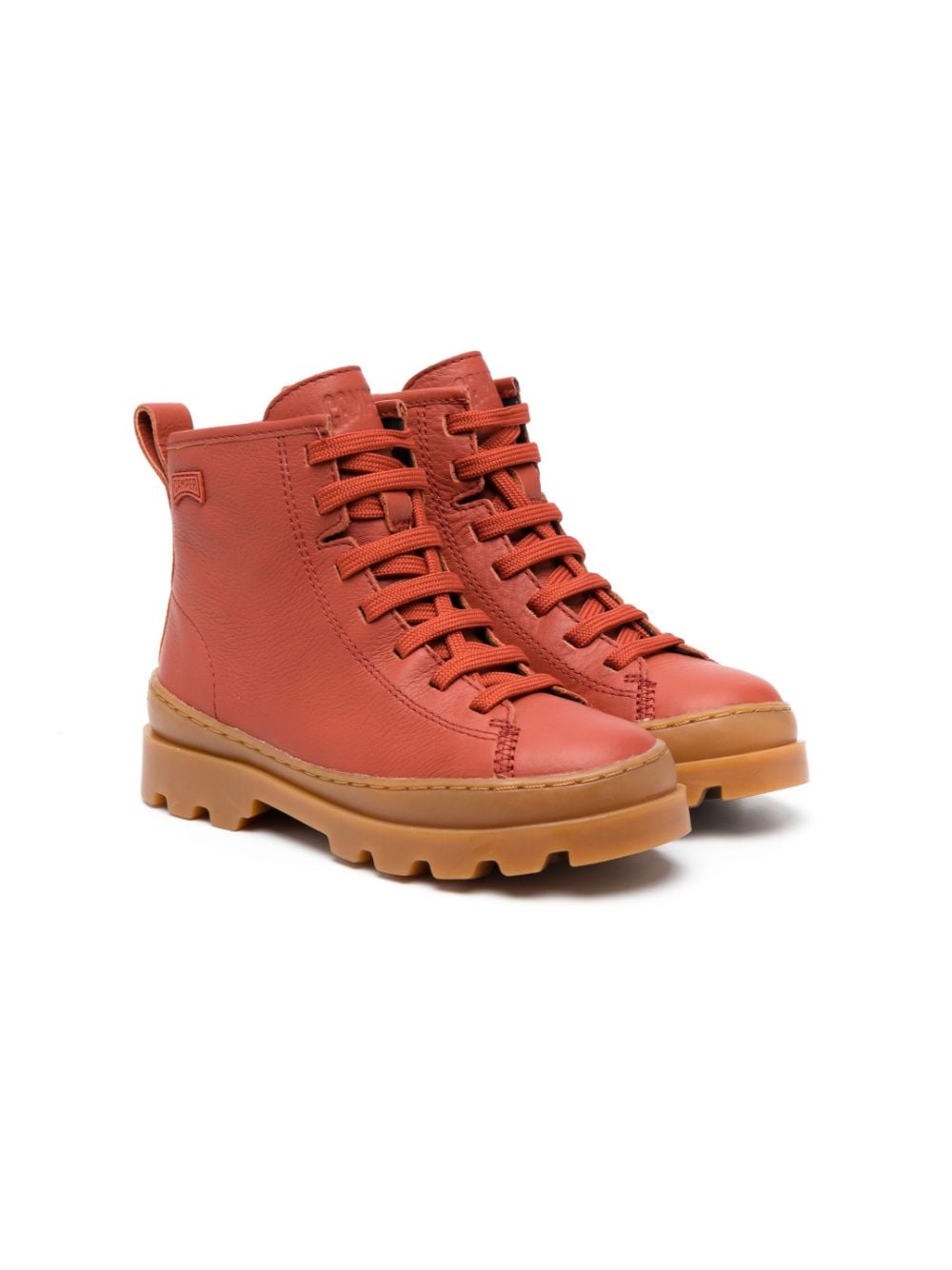 camper kids bottines brutus à lacets - rouge