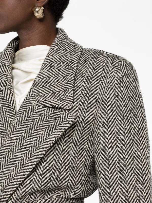 Saint laurent herringbone coat new arrivals
