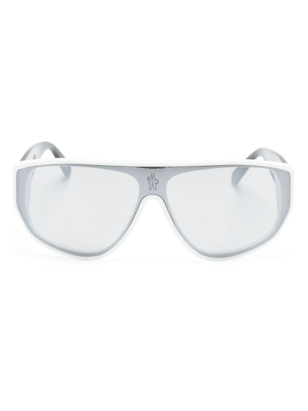 Moncler Engraved-logo Oversize-frame Sunglasses In White