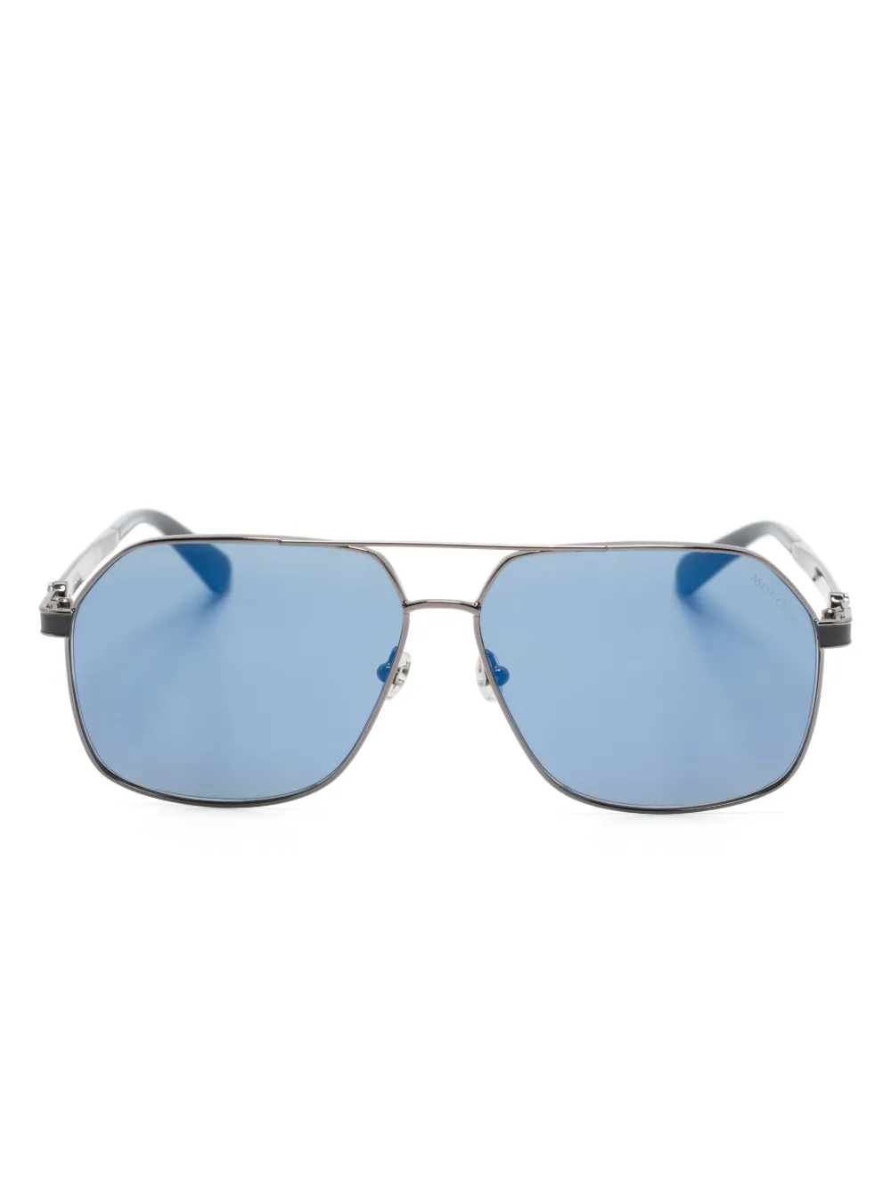 Moncler Eyewear logo-plaque pilot-frame sunglasses | Grey | Image 1