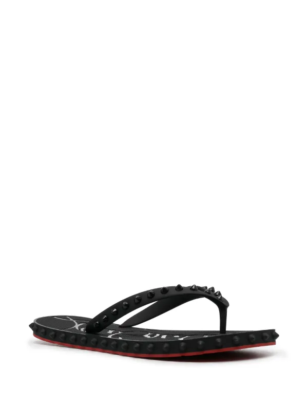 Christian Louboutin Super Loubi Flip Flops Black FARFETCH AZ
