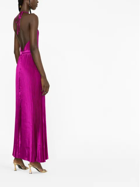 L'IDÉE pleated halterneck dress RECHERIGOWNFULL - 3