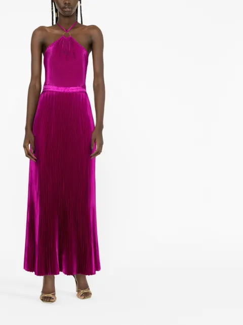 L'IDÉE pleated halterneck dress RECHERIGOWNFULL - 1
