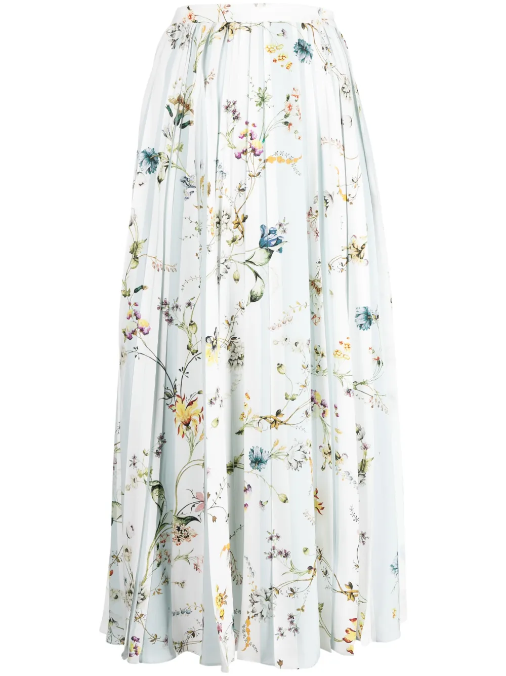 Erdem floral-print flared skirt - Blue