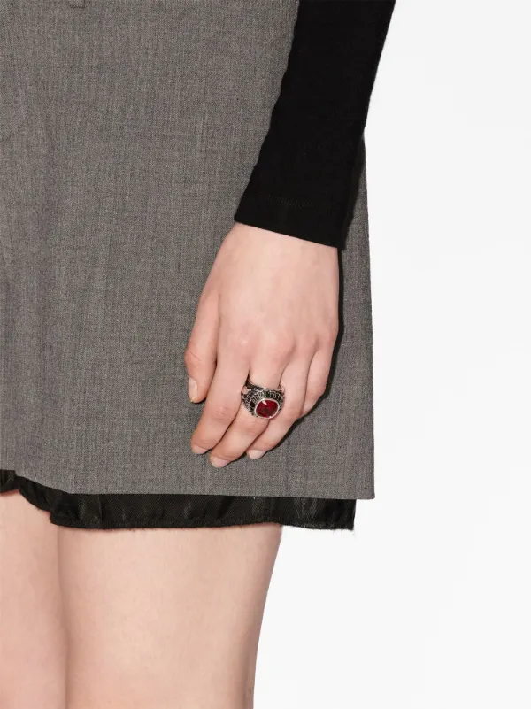 AMBUSH FW23 Class crystal-embellished Ring | Silver | FARFETCH BH