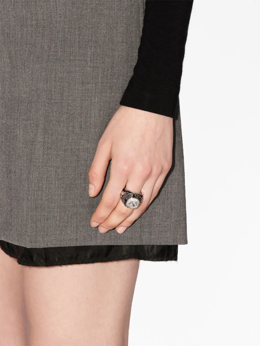 AMBUSH Ring verfraaid met kristallen - Zilver
