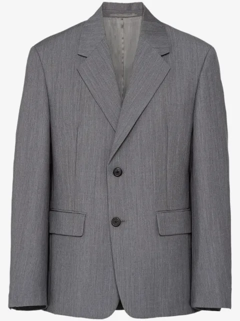 Prada Mohair blazer met enkele rij knopen