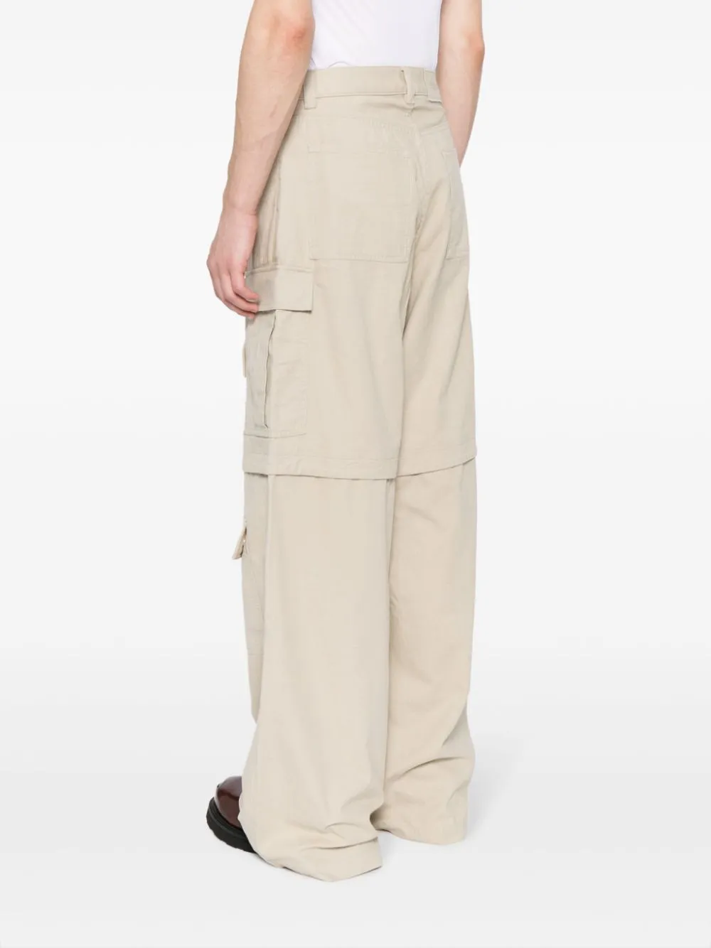 Shop Ambush Wide-leg Cargo Trousers In Stone No Color