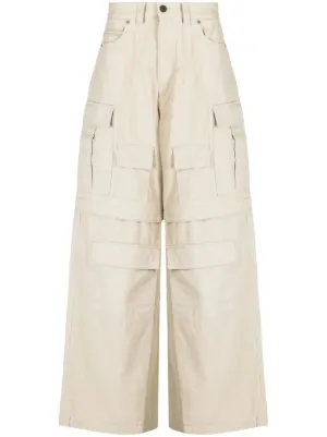 パンツ Ambush Trousers AMBUSH Double Belted Wide Leg Trousers | Grey | FARFETCH