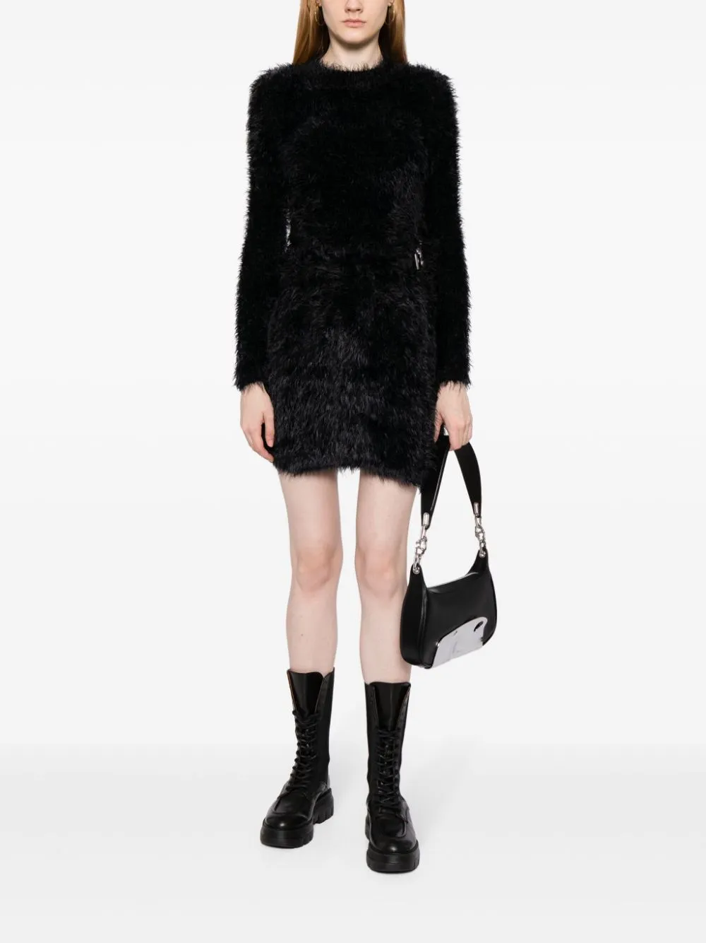 AMBUSH High waist mini-rok met imitatiebont - TAP SHOE NO COLOR
