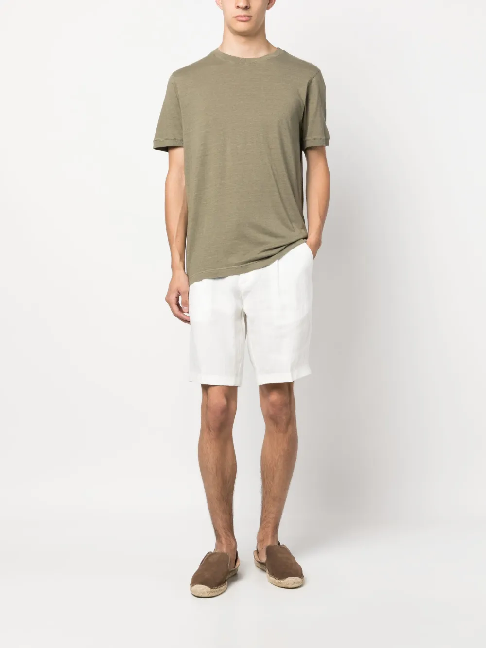 Briglia 1949 button-up linen shorts - Wit