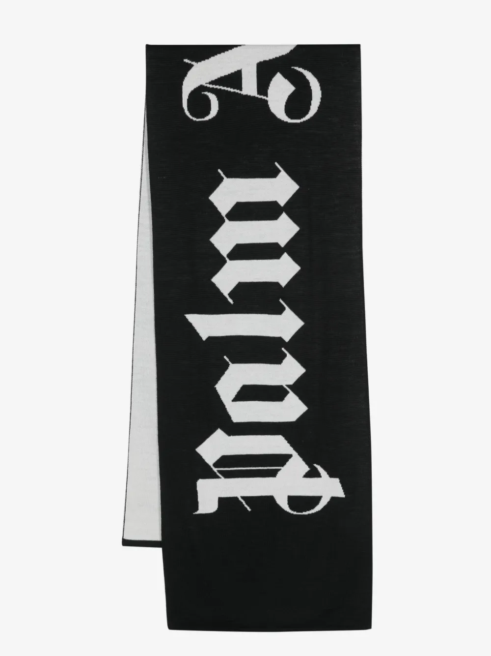 Palm Angels logo-jacquard wool-blend scarf | Black | Image 1