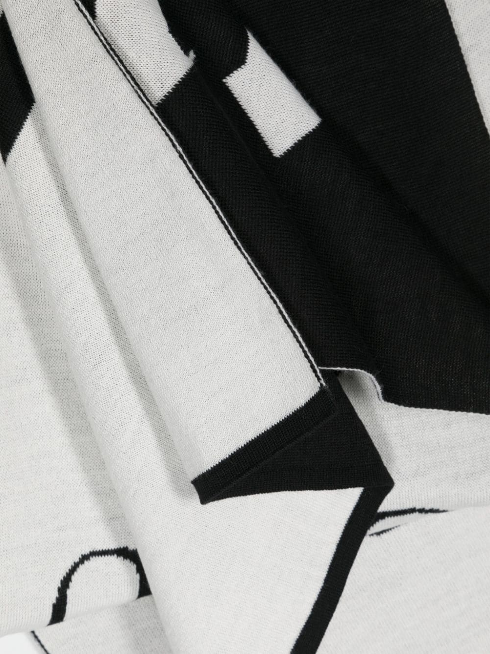 Shop Palm Angels Logo-jacquard Wool-blend Scarf In Black Off White