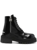 Palm Angels logo-print lace-up boots - Black
