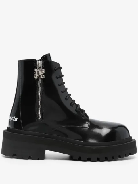 Palm Angels logo-print lace-up boots