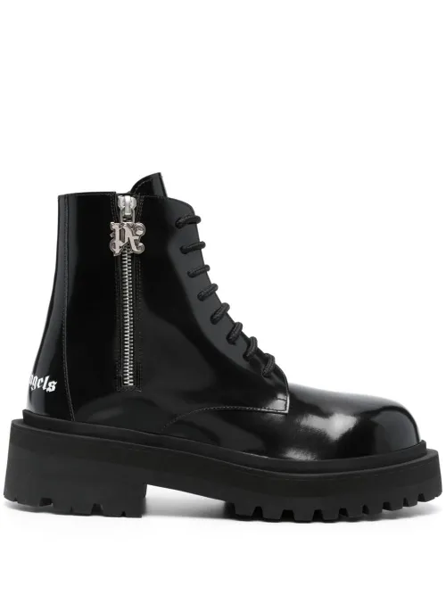 Bottines lacées à logo imprimé - Palm Angels - Modalova