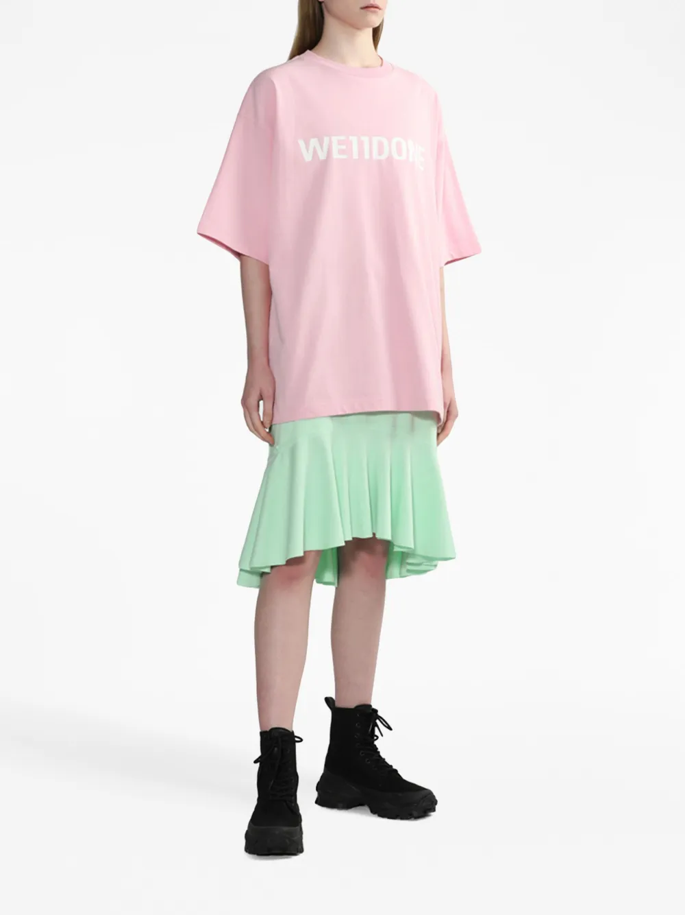 We11done Asymmetrische blouse - Groen