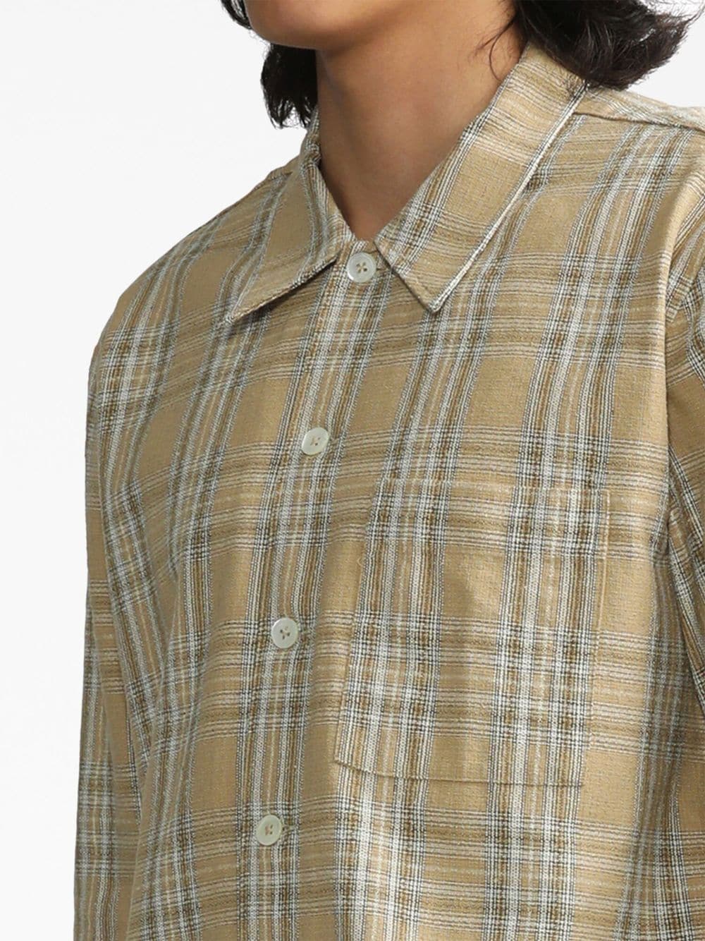 Shop Sunflower Check-print Button-up Shirt In Neutrals