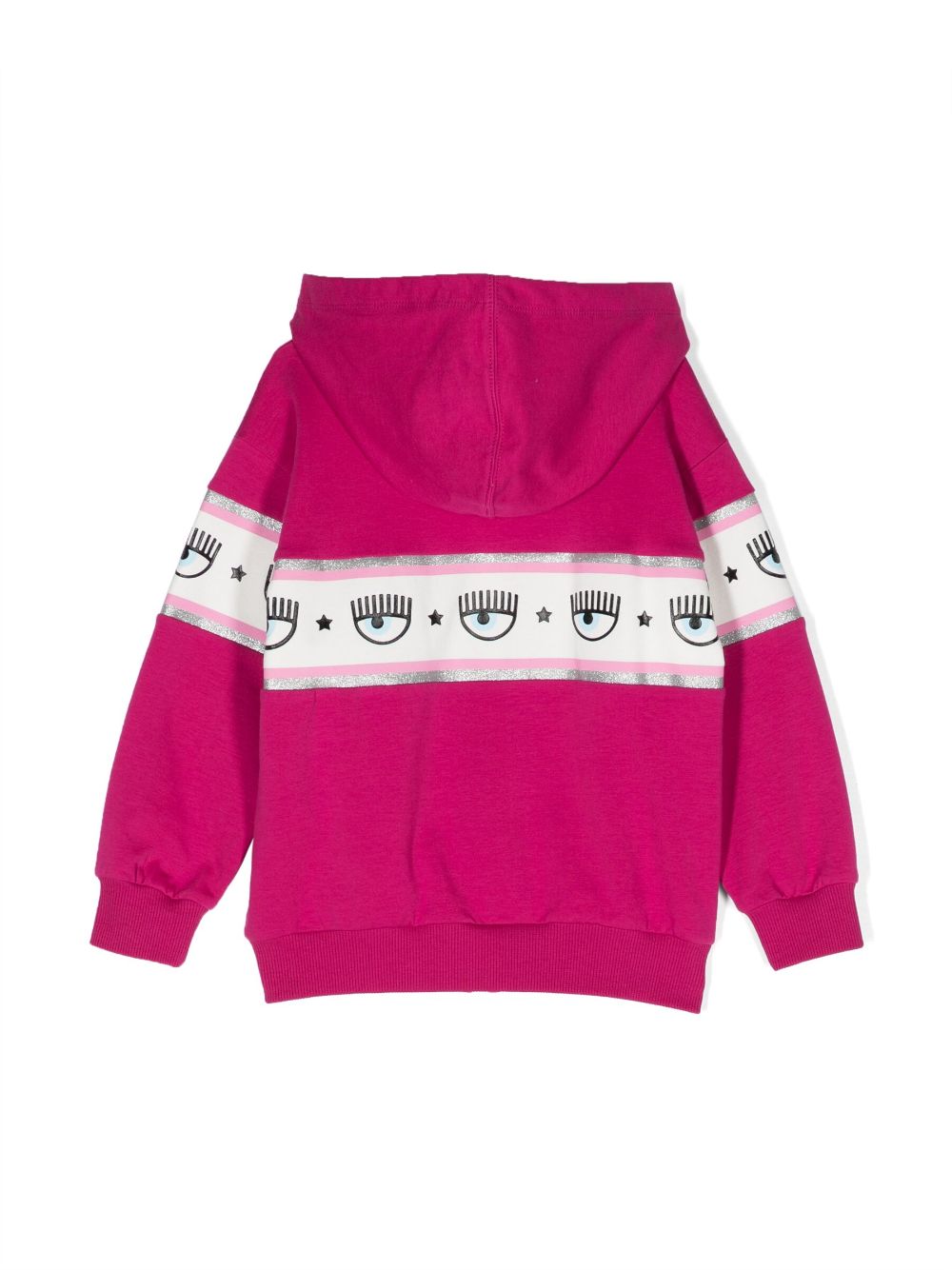 Shop Chiara Ferragni Eyelike Logo-tape Hooded Jacket In Pink